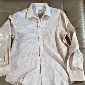 Joseph Abboud Men’s Wearhouse  Light Beige Casual Button-Down Shirt